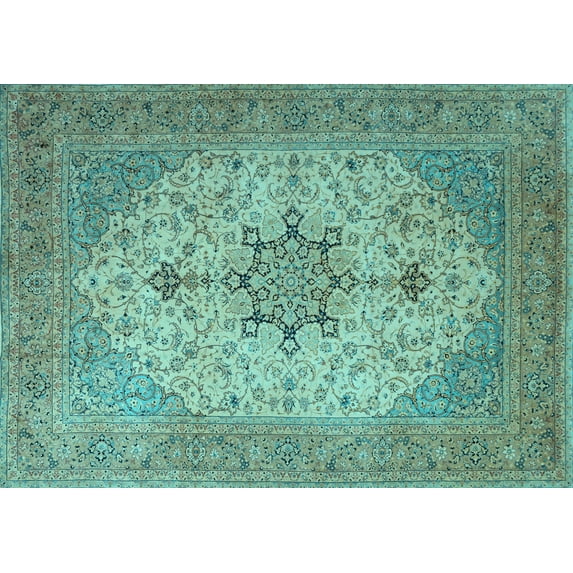 Ahgly Company Indoor Rectangle Persian Light Blue Traditional Area Rugs, 2' x 5'