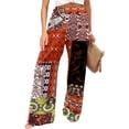 thumbnail image 3 of Women Summer High Waisted Cotton Linen Palazzo Pants Wide Leg Long Lounge High Waist Flowy Toursers with Pockets, 3 of 6