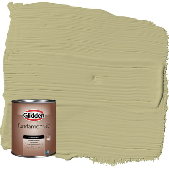 Glidden Fundamentals Cress Green / Green Satin Exterior Paint, 1 Quart