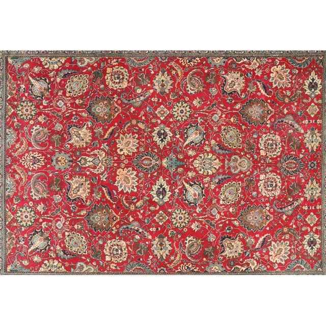 Ahgly Company Tapis Rectangulaire Intérieur Traditionnel Persan Rouge, 7 Pieds x 10 Pieds