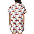 thumbnail image 6 of Susaid Cartoon Helicopter Print Women's Pajama Set, Button-Up Sleepwear with Elastic Waist Shorts, Perfect for Lounging, Yoga, Beach, and Casual Wear-4X-Large, 6 of 7