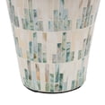 thumbnail image 4 of DecMode 28" Handmade Mosaic Inspired White Mother of Pearl Shell Vase with Pastel Blue and Pink Accents, 4 of 9