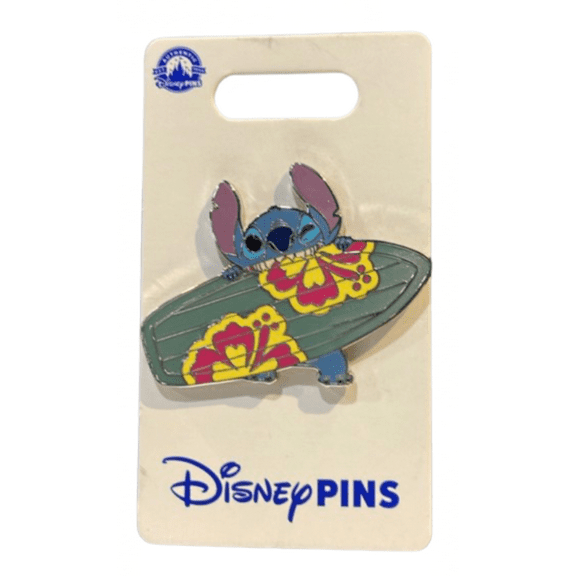 Disney Parks Lilo And Stitch - Stitch Biting Surfboard Pin New With Card
