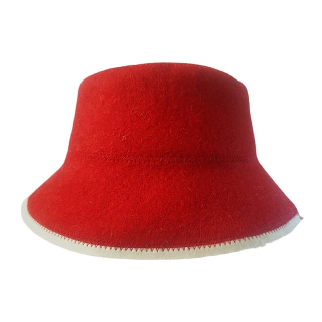 Gorro de sauna de fieltro, gorro de baño , portátil, diámetro de 29 cm, resistente al calor, accesorio de regalo, de sauna para ducha, baño de Rojo