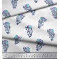 thumbnail image 3 of Soimoi Silk Fabric Leaves & Floral Block Decor Fabric Printed Yard 42 Inch Wide, 3 of 3