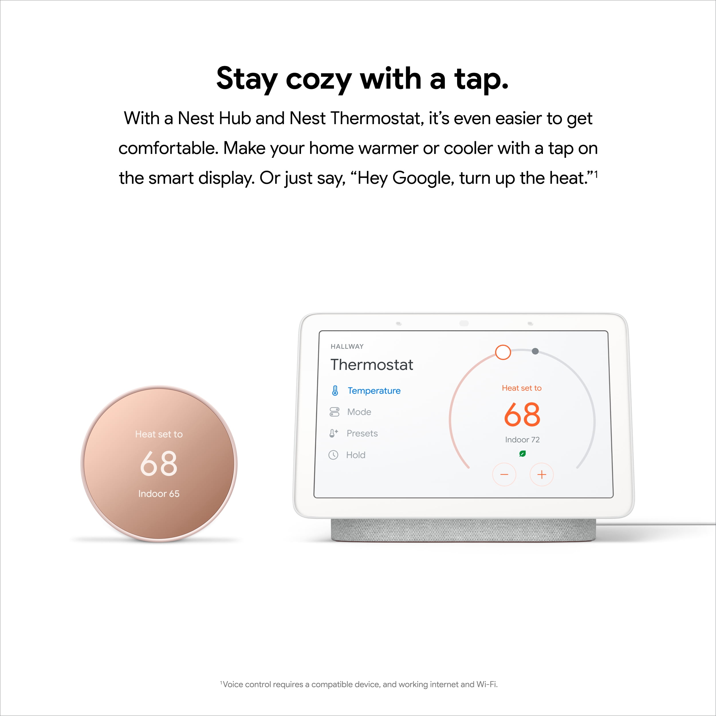 Google home hotsell hub nest thermostat