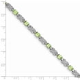 thumbnail image 5 of 925 Sterling Silver Rhodium-plated Peridot Bracelet, 5 of 5