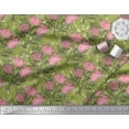 thumbnail image 2 of Soimoi Poly Georgette Tissu Feuilles & Fleurs Roses Tissus Imprimés par Yard 52 Pouces de Large, 2 of 3