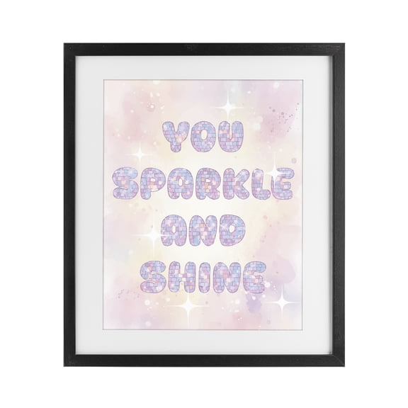Stupell Industries You Sparkle And Shine Pastels Black Framed Print Under Glass, design by Lil' Rue