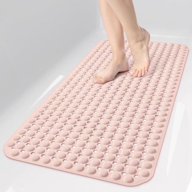 Alfombrilla antideslizante OTHWAY para bañera y ducha, color rosa claro, 90 x 40 cm