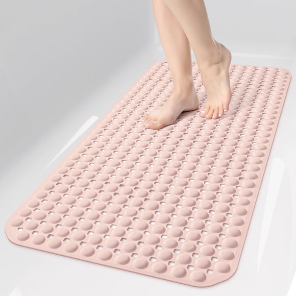 Alfombrilla antideslizante OTHWAY para bañera y ducha, color rosa claro, 90 x 40 cm