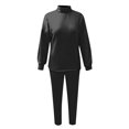 thumbnail image 4 of LEKODE Comfort Sweatshirt Going Out Set Jogger Sets for Women 2 Piece Longsleeve Tops Athletic Set Women Thermal Top Gym Sets Women Black L, 4 of 9