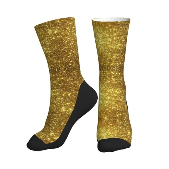 Mens Womens Gold Funny Funky Crazy Novelty Colorful Dress Socks