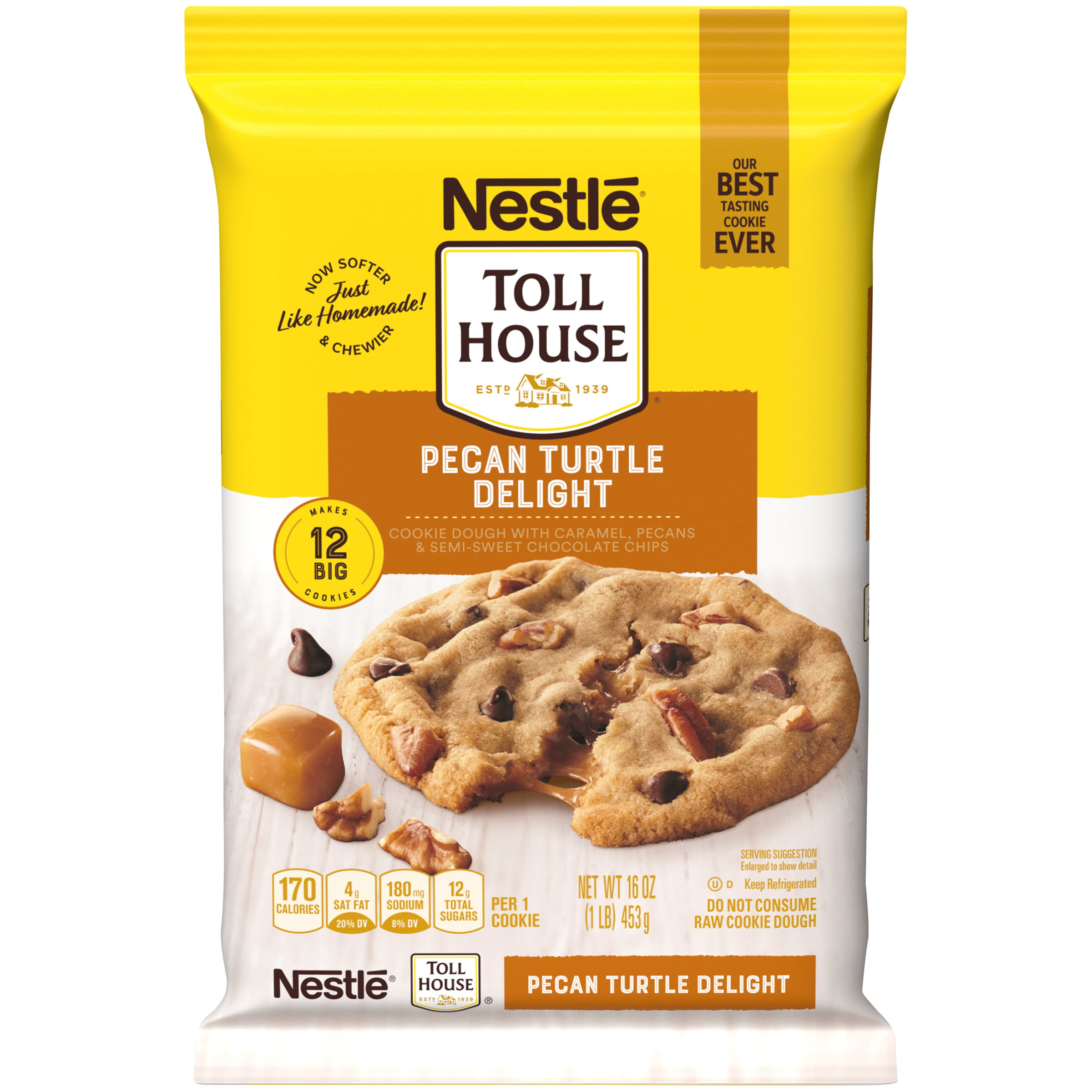 Nestle Toll House Pecan Turtle Delight Cookie Dough 16 Oz Pack