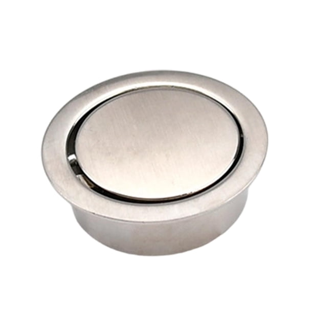 Tirador redondo empotrado, invisible y multiusos para puertas correderas de camas tatami. Plata cepillada