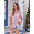 thumbnail image 4 of Top Zeagoo casual para mujer con botones y manga corta, color rosa claro, 4 of 5