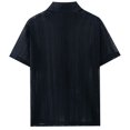 thumbnail image 4 of Camisa de Capa Base Al Aire Libre de Manga Larga de los Hombres de Verano Casual de Color Sólido de Punto con Cuello Abierto, Top de Manga Corta Transpirable, 4 of 7