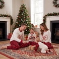 thumbnail image 3 of Nibbcoa Family Matching Christmas Pajamas Reindeer Letter Print  Christmas Pajamas For Family, 3 of 10