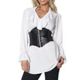 thumbnail image 4 of UnderWraps Women's White Pirate Ruffled Costume Blouse X-Large 16-18, 4 of 4