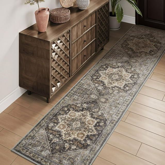 x Area Rugs for Living Room Rug Bedroom Carpet Washable Vintage Traditional Dark
