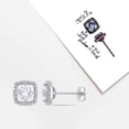 thumbnail image 5 of Everly Women's 1 1/3ct TGW Created White Sapphire & Diamond 10k White Gold Square Stud Earrings, 5 of 8