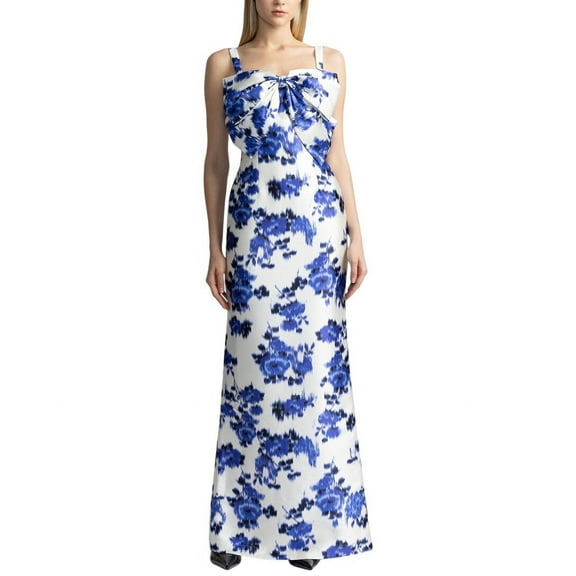 Zac Posen womens  Floral Print Mikado Gown, 4