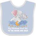 thumbnail image 3 of Inktastic My Meemaw Loves Me to the Moon and Back Elephant Family Boys or Girls Baby Bib, 3 of 4