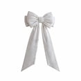 thumbnail image 2 of Oversized White Velvet Christmas Bow with Long Tails for Winter Wonderland Tree Topper Wreath indoor Holiday Decoration 59 in, 2 of 6