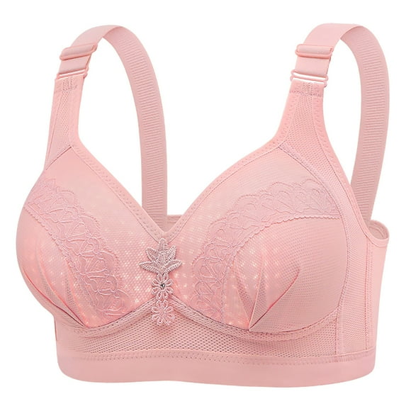 Bras for Women Women's New Plus Size No Underwire Top Bra Thin Breathable Big Breasts To Show Small Beauty Back Four Bra D
