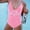 Pink, variant on Women's Bride & Team Bride One-Piece Swimsuit, V-Neck Backless Bridal Party Swimwear, Bathing Suit, 5 Colors, Sizes S-XL