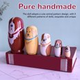 thumbnail image 4 of Muñecas Rusas De Madera Para Anidar, 5 Piezas únicas Con Bordes Lisos Pulidos, Lindas Muñecas Matryoshka De Perro, Patrón De Animales Para Navidad, 4 of 7