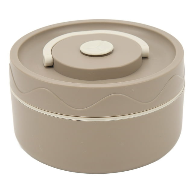 Thermal Cooking Pot, 304 Stainless Steel Double Layer Portable Round Shape Thermal Lunch Container with Excellent Heat Preservation for Work School