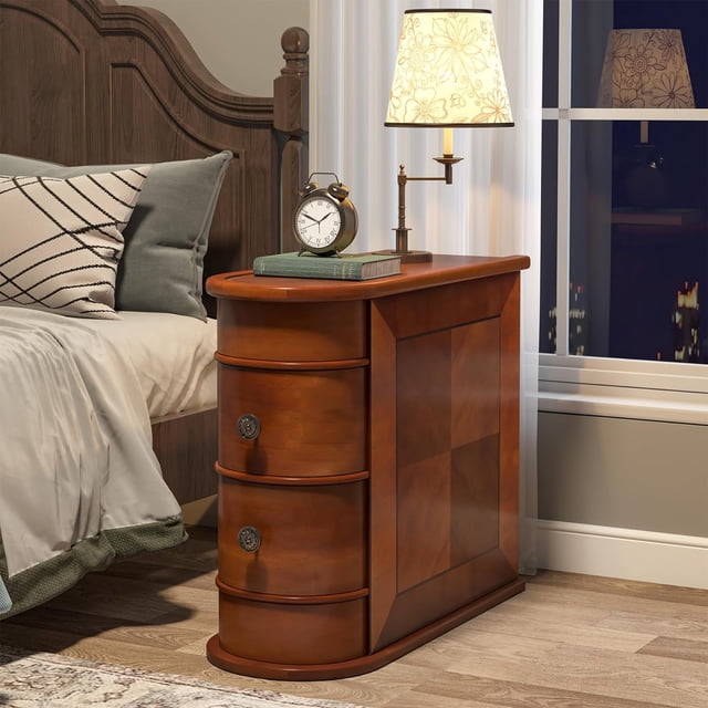 2-Drawer Wood End Table, No Assembly Required