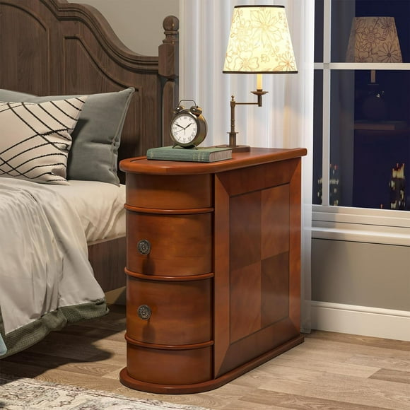 2-Drawer Wood End Table, No Assembly Required