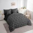 thumbnail image 3 of Feelyou Women Damask Floral Bedding Comforter Set 7pcs, Grey Western Crow Full Bedding Set, 3 of 8