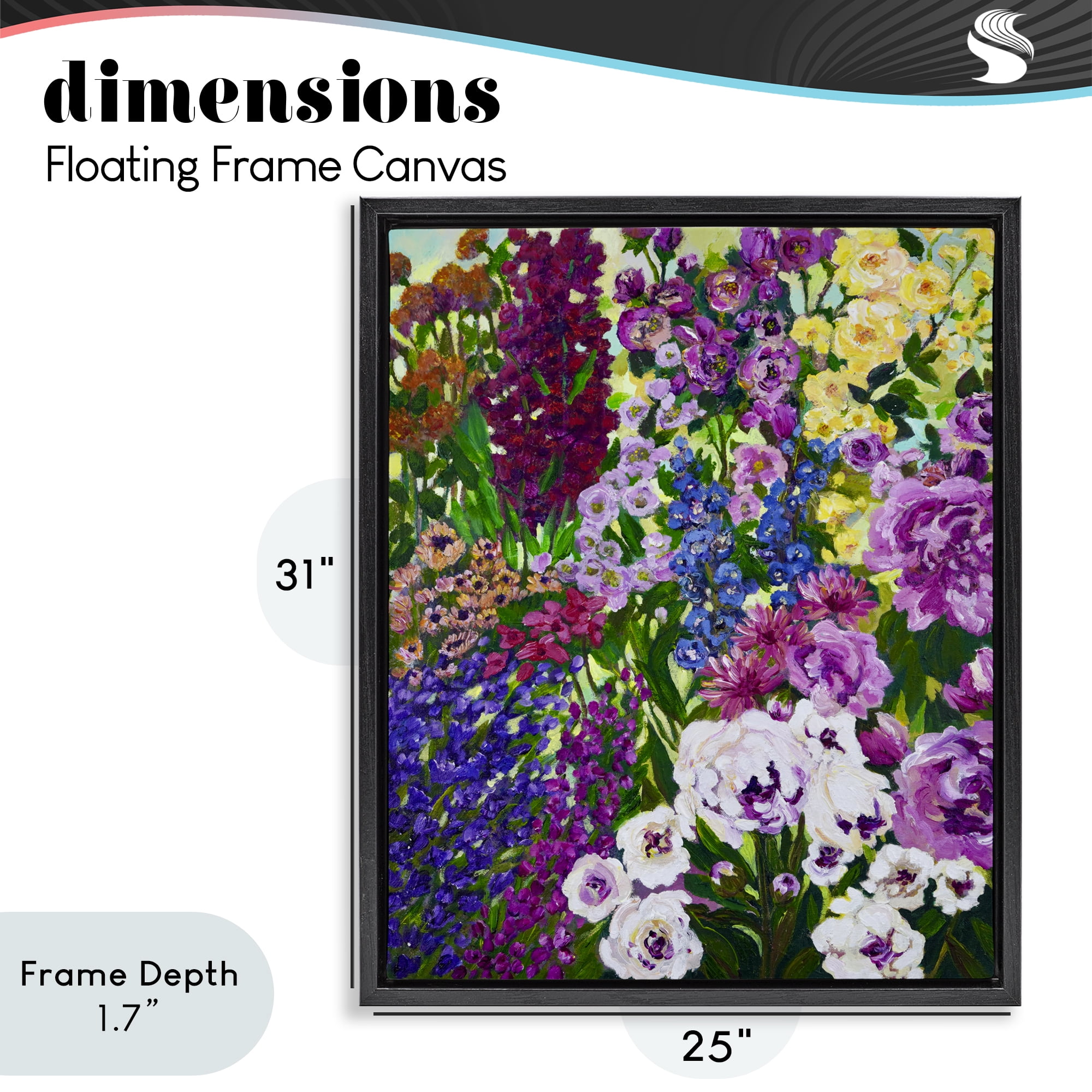 Stupell Industries Lush Greenhouse Garden Flowers Black Framed Floater Canvas Wall Art, design by Lee Ann Zirbes