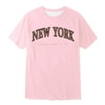 thumbnail image 3 of Kid Girls Shirts New York Shirt Graphic T Shirt Short Sleeve Summer Crewneck Tops Basic Tees Outfits for Girls 6-7 Years, 3 of 3