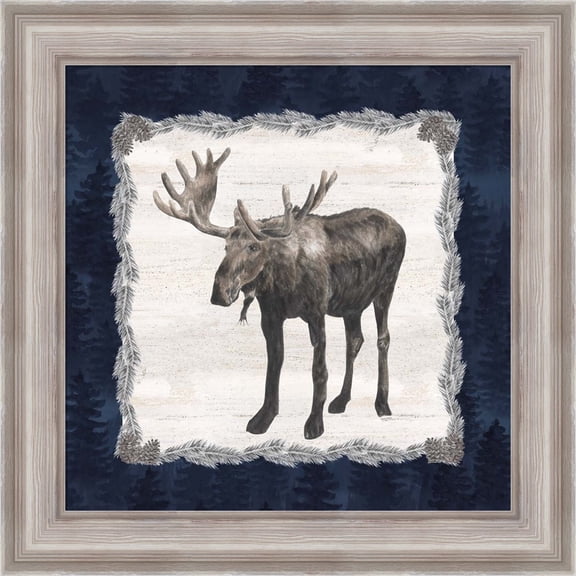 Great Art Now Blue Cliff Mountains IV-Moose by Tara Reed, Framed Wall Art, 20W x 20H
