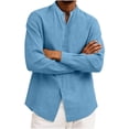 thumbnail image 4 of Neewe Button Down Linen Shirts for Men Casual Long Sleeve Regular Fit Cotton Beach Shirts, 4 of 6