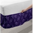 thumbnail image 2 of Gingko Bed Skirt, Psychedelic Biloba Tree Leafage Floral Plant Beauty Essence Growth Motif, Elastic Bedskirt Dust Ruffle Wrap Around for Bedding Decor, 4 Sizes, Violet Dark Purple, by Ambesonne, 2 of 2