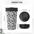 thumbnail image 3 of KLL Black White Halloween Pattern Stainless Steel Vacuum Insulated Tumbler - Carry Insulated Coffee Mug - Reusable Insulated Cold Brew Iced Coffee Cup Thermos, 3 of 8