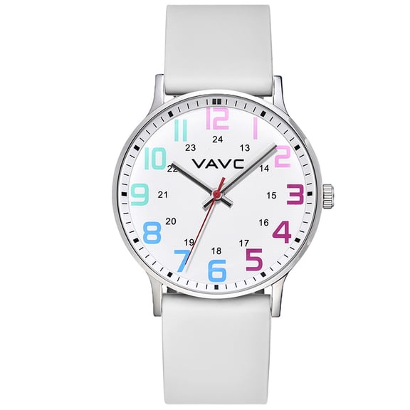 VAVC Nurse Watch Women with Big Dial 40MM Easy to Read 4 Color Numeral
