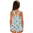 thumbnail image 2 of Xixirimido Panda Strawberry Paw Blue Print Girls One Piece Swimsuits with Skirt Sleeveless Swim Dress Modest Skirted Swimwear with Built-in Shorts UPF 50+ Bathing Suit, 5-6 Years, 2 of 7