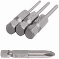 thumbnail image 2 of Magnetic Cross Head Screwdriver Bits Set - S2 Steel Single Head 1/4 Inch Hex Shank, 100mm Length (6 Pieces, 94g) - Compatible with Electric Tools, Versatile Angle Adjustment for Professional & DIY, 2 of 6