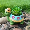 thumbnail image 4 of Maceta de resina con forma de tortuga - maceta de suculentas de 11x8,5x8cm para jardín interior y exterior, escritorio y decoración de balcón, 4 of 9
