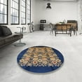 thumbnail image 4 of Ahgly Company Machine Washable Indoor Square Industrial Modern Dark Almond Brown Area Rugs, 7' Square, 4 of 7