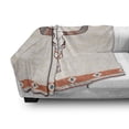 thumbnail image 3 of Longhorn Soft Flannel Fleece Throw Blanket, Essential Bull Skull Illustration Print with Themed Ornaments, Cozy Plush for Indoor and Outdoor Use, 60" x 80", Cream Multicolor, by Ambesonne, 3 of 6