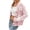 Pink, variant on Lilgiuy Women's Casual V-Neck Print Cardigan Long Sleeve Tops Blouse(Khaki,4) Winter Clothes for 2022