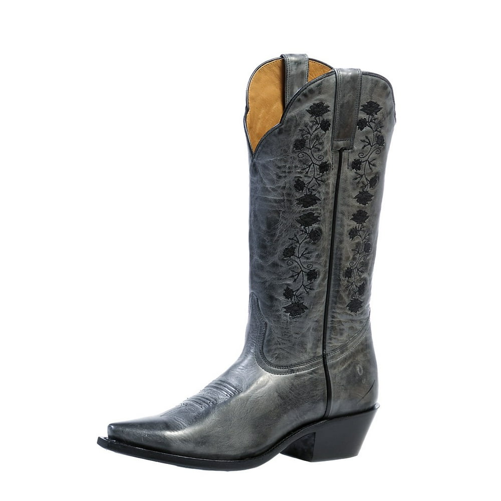 Rugged Country - Rugged Country Western Boots Womens Snip Floral Old Black Gray 0829 - Walmart