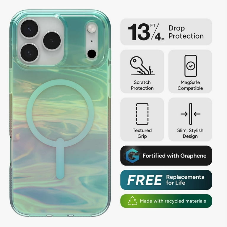 ZAGG Milan Snap Case for iPhone 17 Pro Max - Iridescent Bubble